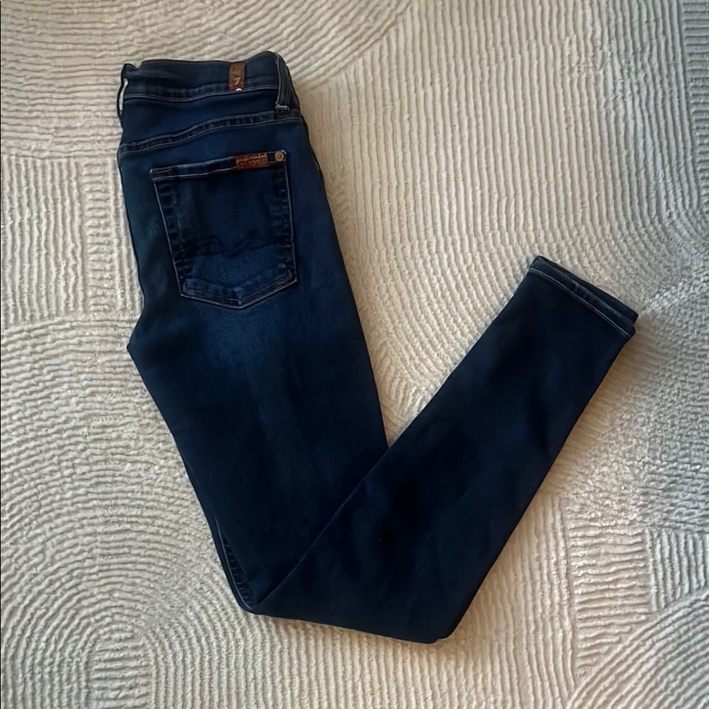 7 For All Mankind Deep Indigo Skinny Jeans